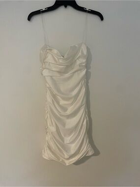 White Satin Cocktail Dress
